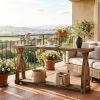 Solid Wood Console Table Narrow Sofa Entryway Table with 2-Tier Storage for Living Room