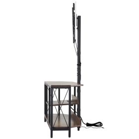 45" TV Stand with Mount for up to 75 in TVs, Entertainment Center with Power Outlet & LED Lights