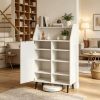 2-Tier Open Compartment 4-Tier Adjustable Shelf Shoe Storage Cabinet  - Eco-Friendly Wood-look Material