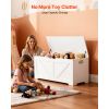 Kids Storage Bench, Wooden Toy Box Chest, Large Storage Cabinet with Safety Hinge, Toddlers Storage Bench for Playroom, Living Room or Entryway
