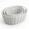 Multi-Purpose Nesting Basket 3-Piece Set â€“ Hand-Woven PE Rattan Decorative Home Storage Baskets for Organizing Linens, Toys & Pantry Items