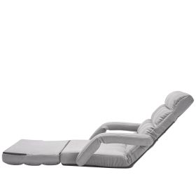 Floor Chair, Floor Gaming Chair with 5 Adjustable Position and Back Support, Folding Sofa Chair with Armrest for Adults