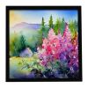 Idaho Syringa in Watercolor Framed Metal Print Bathroom, Kitchen, Office, Home Decor Wall Art Ready to Hang, Square, 8X8