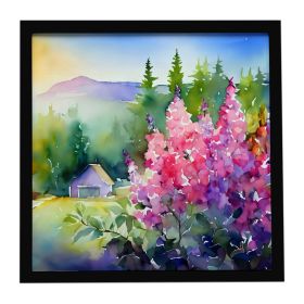 Idaho Syringa in Watercolor Framed Metal Print Bathroom, Kitchen, Office, Home Decor Wall Art Ready to Hang, Square, 8X8