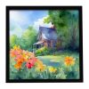 Massachusetts Mayflowers in Watercolor Framed Metal Print Bathroom, Kitchen, Office, Home Decor Wall Art Ready to Hang, Square, 8X8