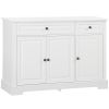 Sideboard Buffet Cabinet, Modern Accent Cabinet with 2 Drawers and Adjustable Shelves, Entryway Cabinet, White