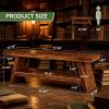 2-Tier Entryway Bench, Solid Wood Shoe Bench with Open Shelves