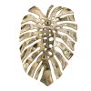 18.9x13.4x1.4" Gold Monstera Leaf Wall DÃ©cor