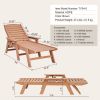 Chaise Lounge Chair, 400 lbs Weight Capacity, 6 Positions Adjustable Patio Lounge Chair, Outdoor HDPE Lounge Chair with Backrest & Cup Holder