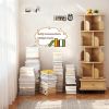 5 Tier Rotating Bookshelf, 360Â° Display Round Spinning Bookshelf with Wheels, Space-Saving, Small Space Rotating Bookshelf Tower for Bedroom