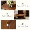 2-Tier Entryway Bench, Solid Wood Shoe Bench with Open Shelves