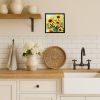 Maryland Black-Eyed Susans in Watercolor Framed Metal Print Bathroom, Kitchen, Office, Home Decor Wall Art Ready to Hang, Square, 8X8