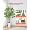 Artificial Dracaena Tree 6 ft, Fake Palm Tropical Plants with White Tall Planter, Faux Floor Silk Plant in Pot