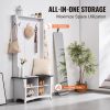 Hall Tree Entryway Bench, Coat Rack with Shoe Storage, 32" Wide Mudroom bench with Storage and Seating