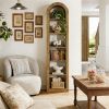 Arched bookshelf, open bookshelf, display rack, sturdy and natural