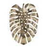 24.8x17.3x2" Gold Monstera Leaf Wall DÃ©cor