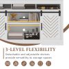 Farmhouse TV Stand for 65+ Inch TV, Tall Entertainment Center with Sliding Barn Doors