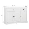 Sideboard Buffet Cabinet, Modern Accent Cabinet with 2 Drawers and Adjustable Shelves, Entryway Cabinet, White
