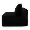 58-inch 2 seat median longue with plush black velvet, cup holder, flexible matching, mainly for living room use.