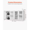 Laundry Room Wall Cabinet, 2-Tier Wall Mounted Cabinet with Adjustable Shelf, Cupboard Storage with 4 Doors, for Kitchen, Bathroom, Laundry, Set of 2