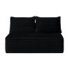 58-inch 2 seat median longue with plush black velvet, cup holder, flexible matching, mainly for living room use.