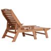 Chaise Lounge Chair, 400 lbs Weight Capacity, 6 Positions Adjustable Patio Lounge Chair, Outdoor HDPE Lounge Chair with Backrest & Cup Holder