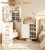 2-Tier Open Compartment 4-Tier Adjustable Shelf Shoe Storage Cabinet  - Eco-Friendly Wood-look Material