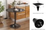 Black Round Table, Modern Dining Table, MDF Top and Steel Base Tulip Round Kitchen Table, Mid Century Coffee Table for Living Room 24 Inch