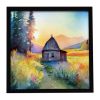 Montana Bitterroot in Watercolor Framed Metal Print Bathroom, Kitchen, Office, Home Decor Wall Art Ready to Hang, Square, 8X8