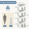 3/4/5 Tier Rotating Bookshelf, 360Â° Spinning Bookcase for Small Spaces, Vertical Corner Storage Organizer Display Rack for Bedroom Living Room, White