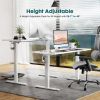 Ergonomic Height Adjustable Table with T-Shaped Metal Bracket Modern Computer Workstations,40'' x 24"in