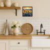 Sunflowers in Watercolor Framed Metal Print Bathroom, Kitchen, Office, Home Decor Wall Art Ready to Hang, Square, 8X8